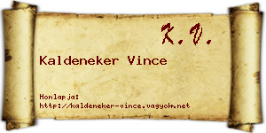 Kaldeneker Vince névjegykártya